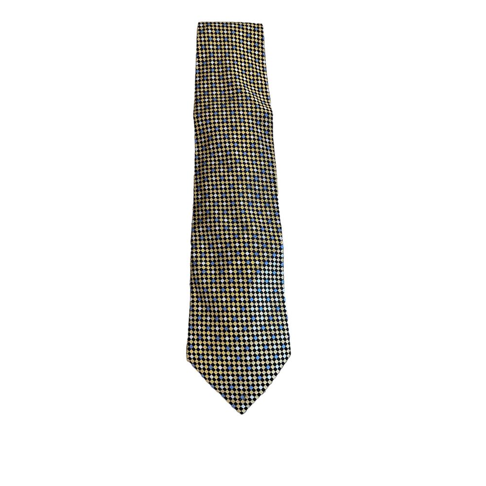 Mens Grant Thomas Gold, Black, Blue Silk Tie